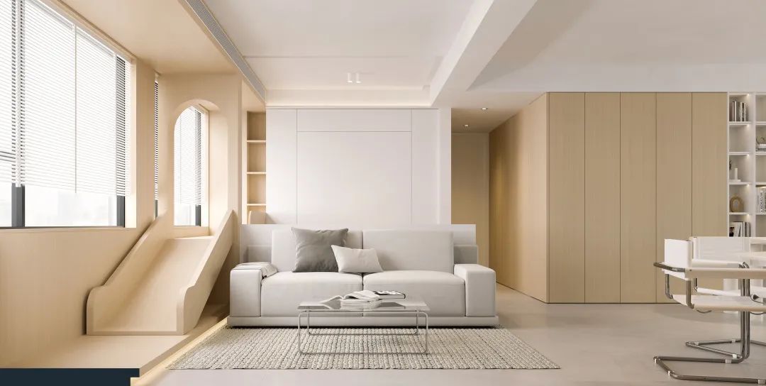 装修案例 | 108㎡极简风,褪去繁琐回归本真, 居家办公两不误