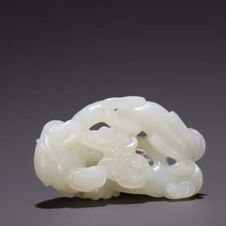 和田玉籽料|旧藏·和田玉籽料双童戏兽把件