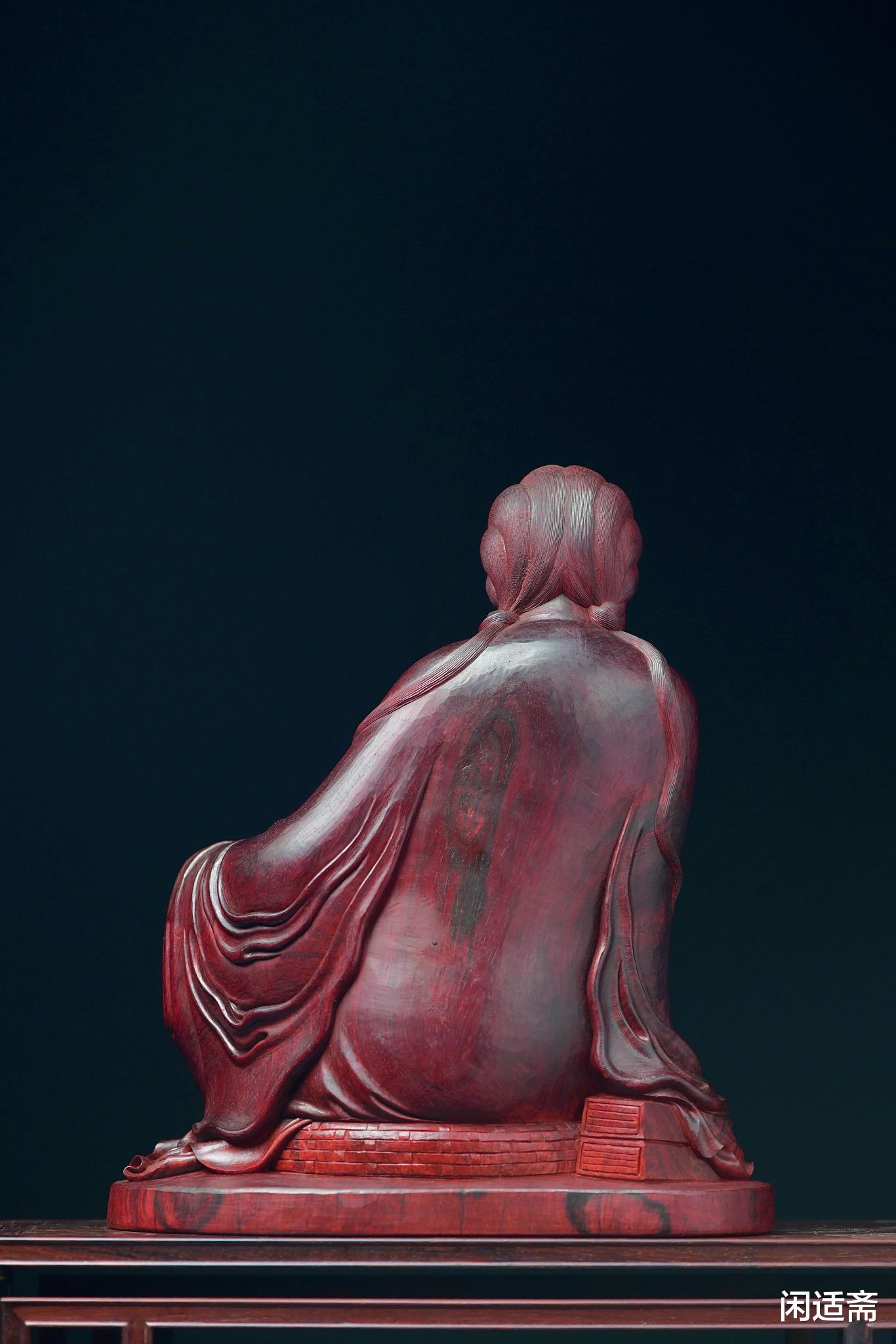 |紫檀木雕佛造像，仙作清刀工艺，自在观音