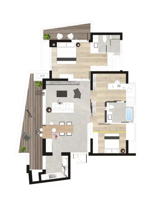 141㎡居然把阳台做成吧台,满满人间烟火气