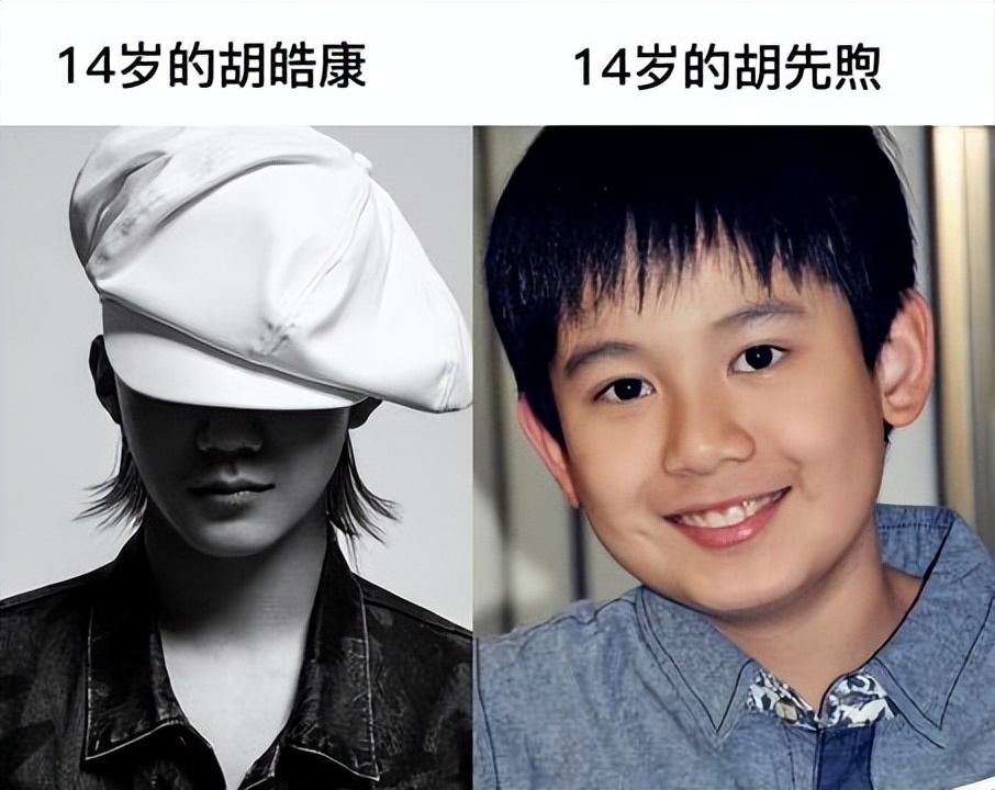 胡先煦|曝14岁胡皓康和胡先煦对比照,不同画风差别大