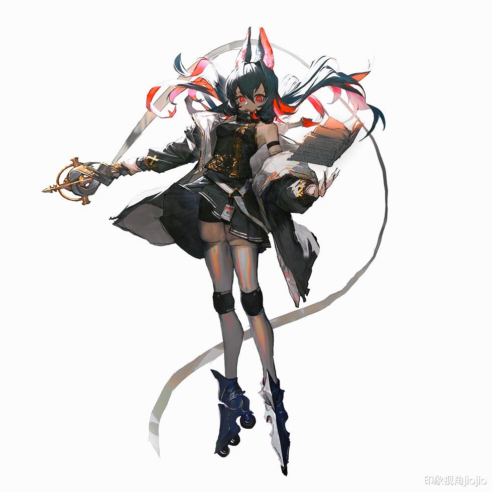 二次元|酷酷的幻想少女角色插画，设计感很强，人物的动态角度考究