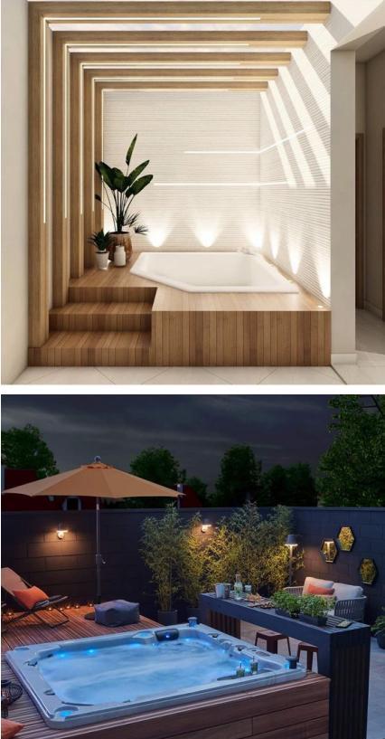 不管是院子还是露台,装个廊架式的泳池,休闲、游泳,蛮享受的