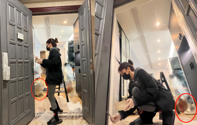 Big Bang|秦岚爬梯子为大门刷漆!穿紧身裤秀细长腿,纸箱拖鞋摆一地显杂乱