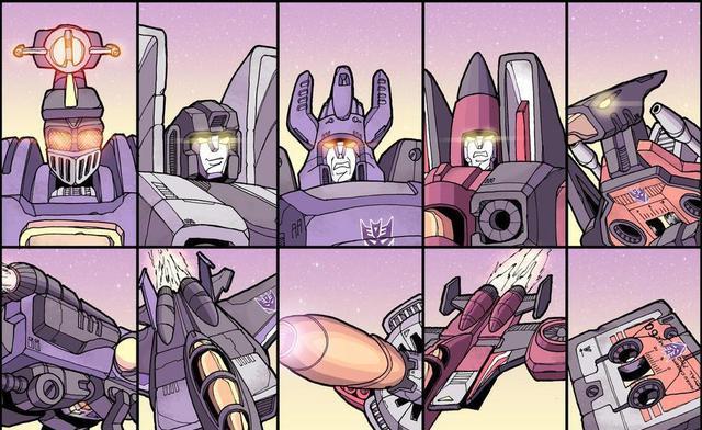 acgn漫评|变形金刚G1动画格子样式人形、载具形态插画