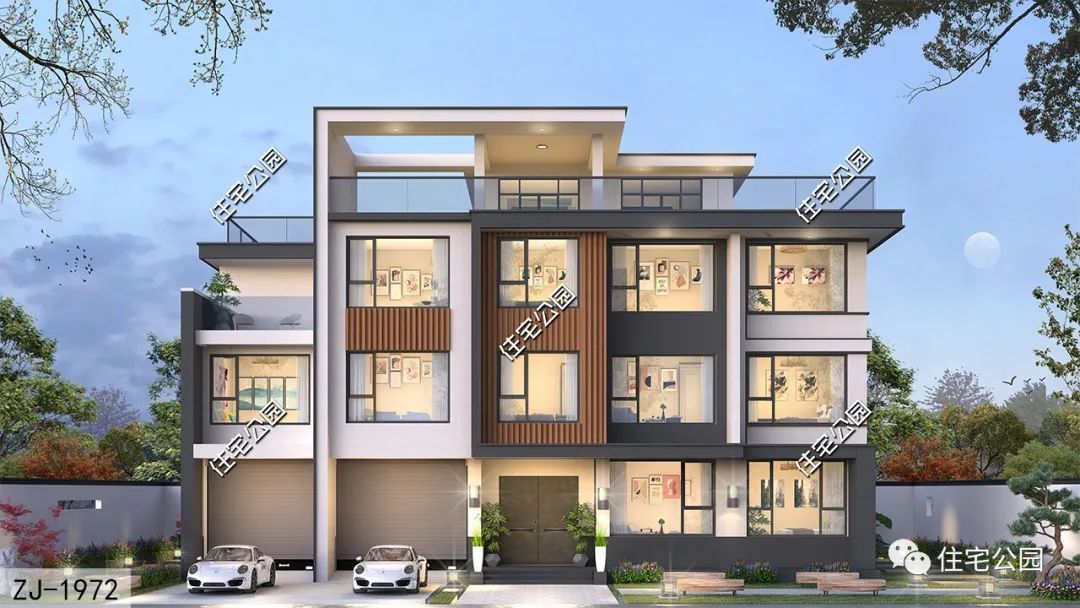 20×10米带双厨房的三层现代别墅,卧室多朝南设计