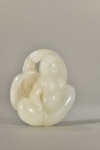 |和田玉贵妃出浴把件