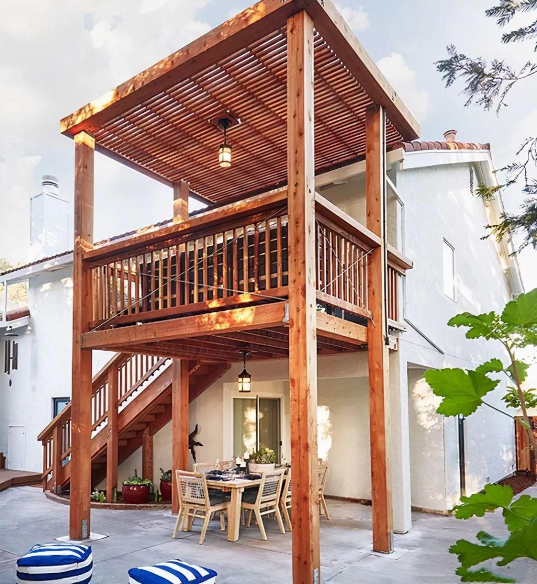 松山|真羡慕国外,二楼户外架空做廊架都不算违建,有条件我也绝不放过