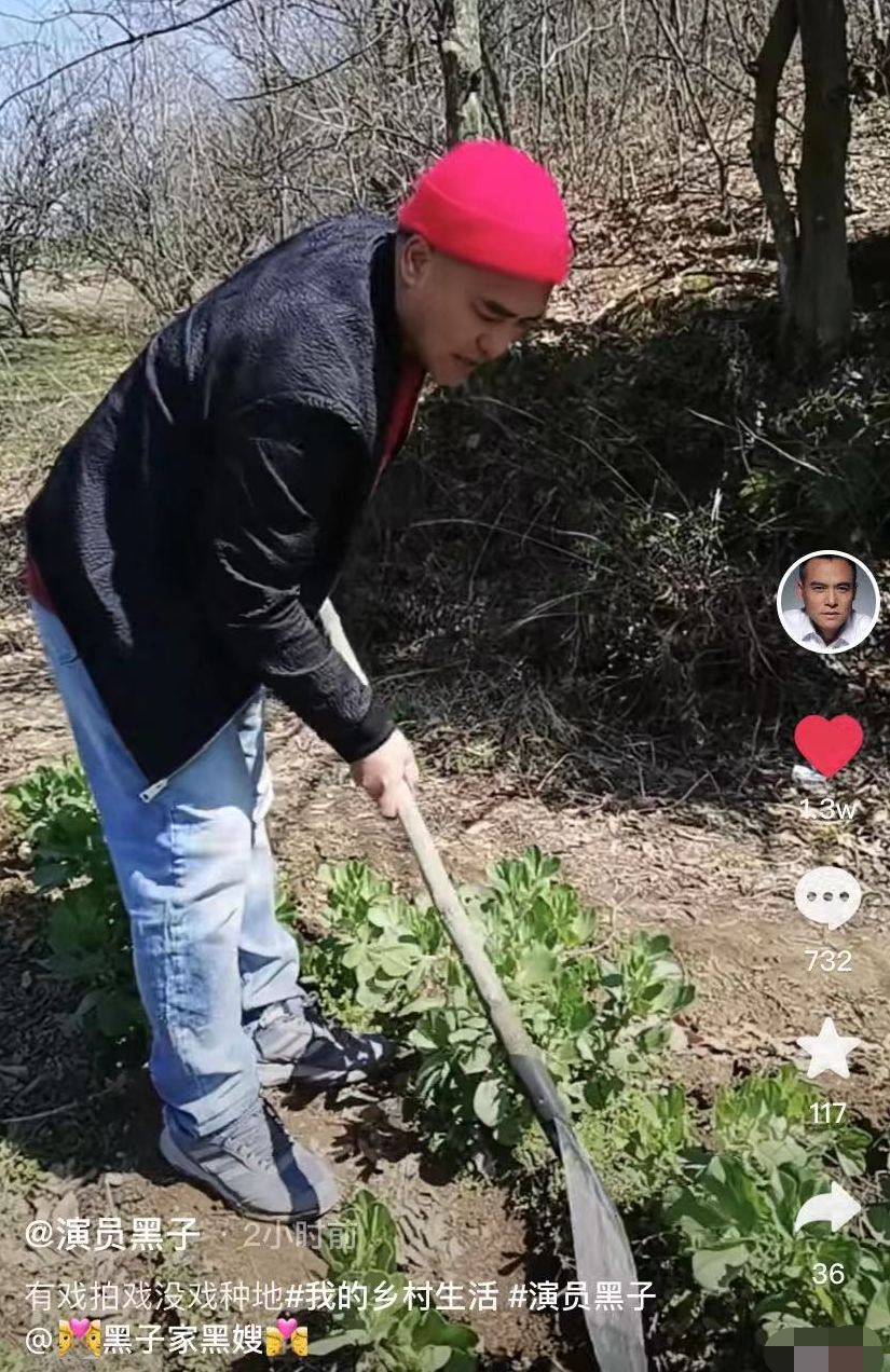 |50岁戏骨黑子没戏拍回乡种地！在烈日下手拿锄头，种蚕豆笑容淳朴