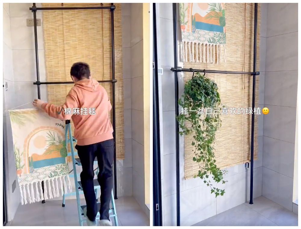 90后小哥为讨老婆欢心,低预算改造露天阳台,变成惬意休闲区