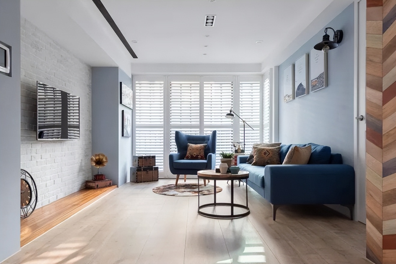 96平北欧风三居室采用蓝色设计,网友们看完都不淡定了!