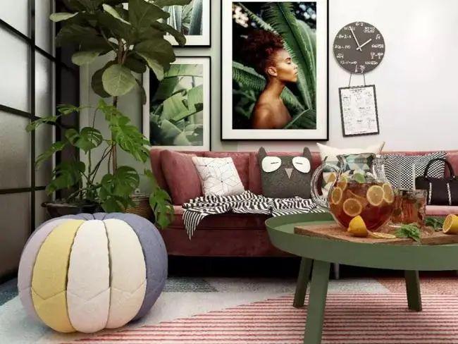 46㎡的小户型装修,进门就被客厅给吸睛了,清新的色彩真迷人