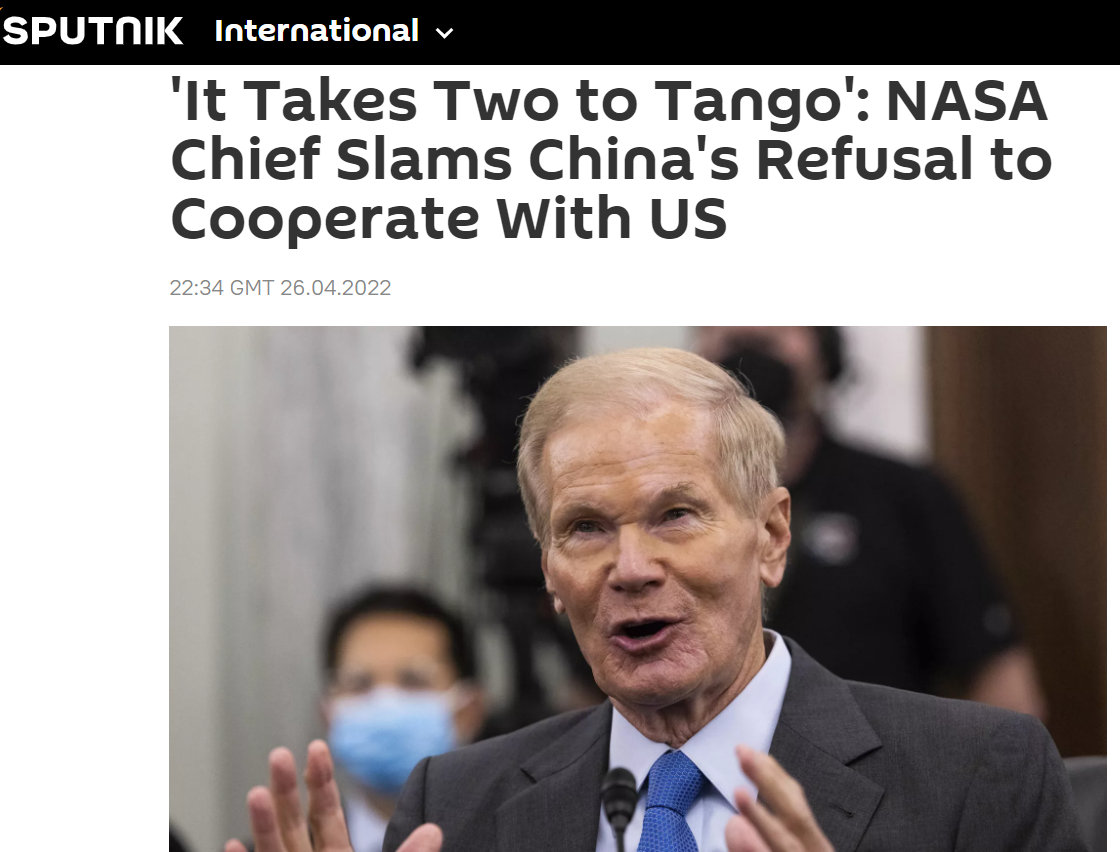 NASA局长:中国航天取得瞩目成就,中美正进行太空竞赛!