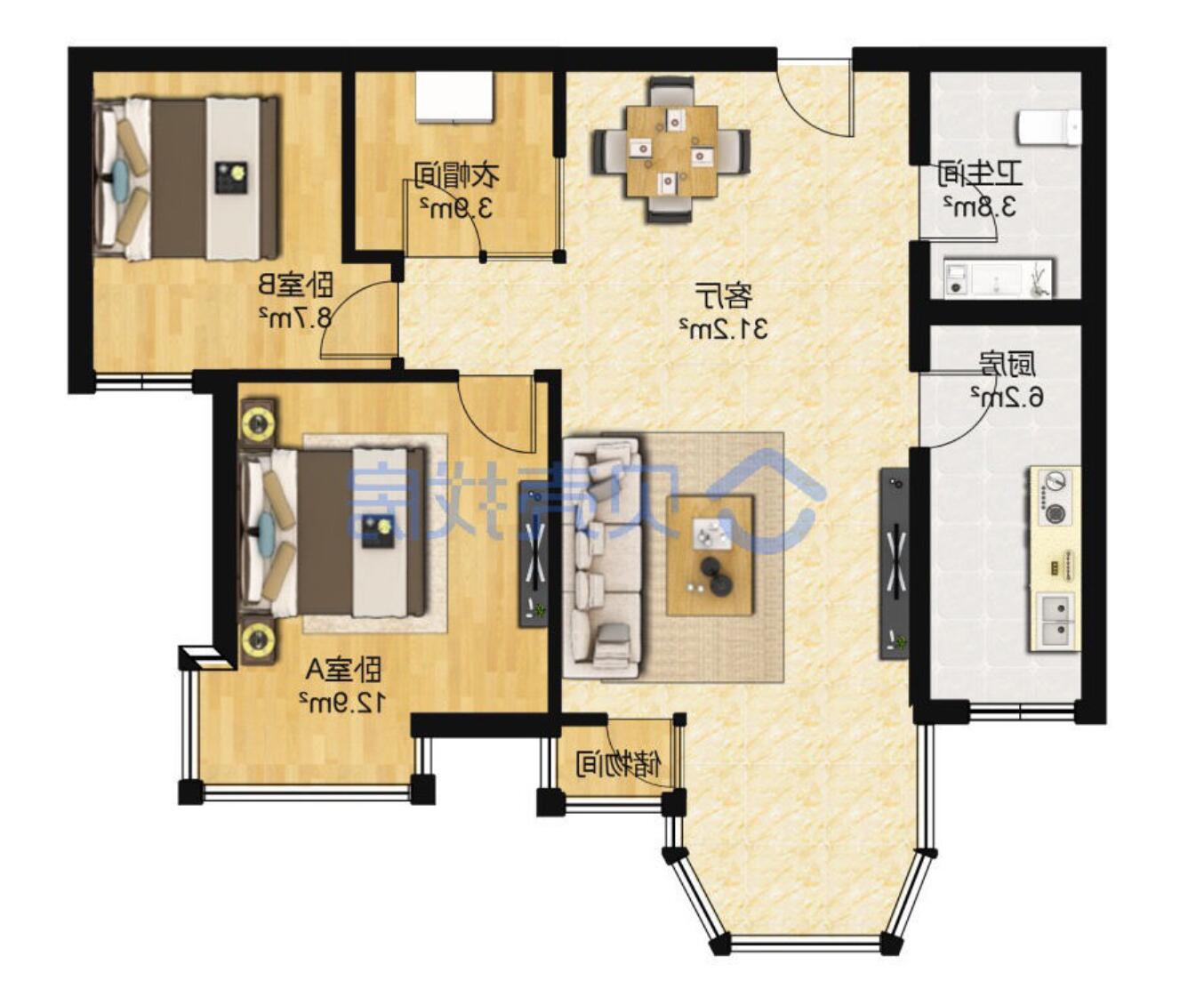 主卧做对开门，餐厅放阳台，她70㎡家，称为“改造范本”都不为过