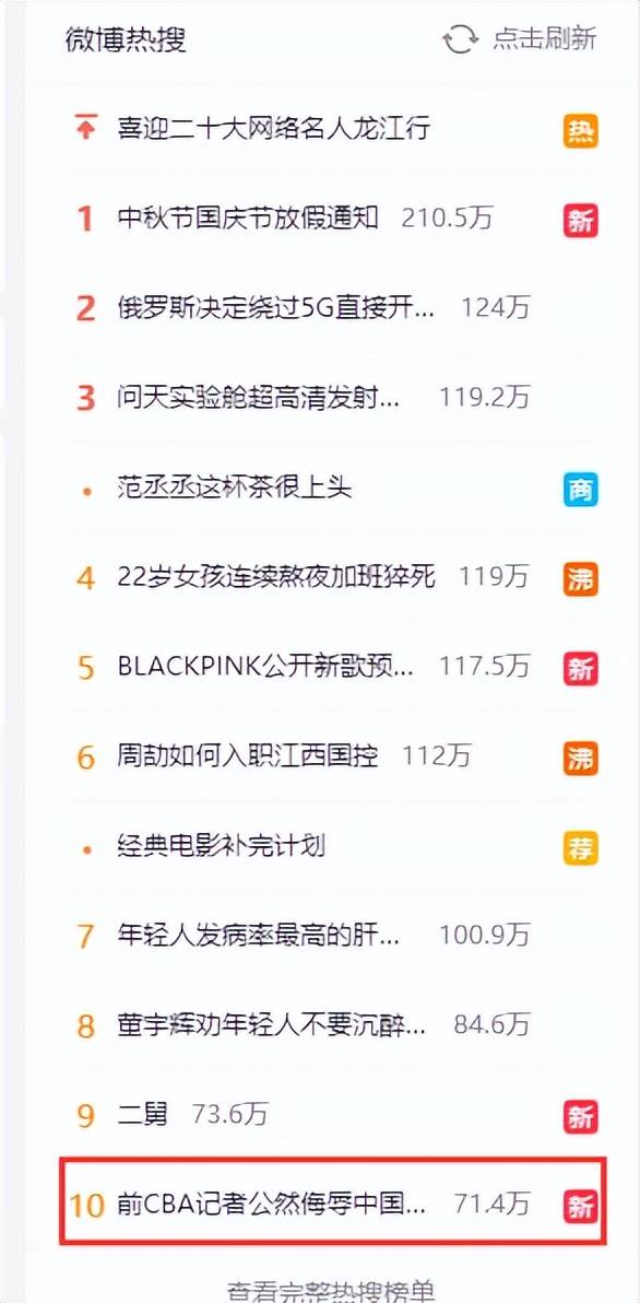 前CBA美女记者侮辱男篮上热搜！称胡明轩改年龄