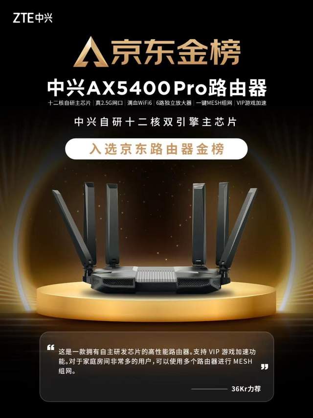 中兴|荣登京东金榜！中兴AX5400Pro告诉你，什么才叫国产真实力