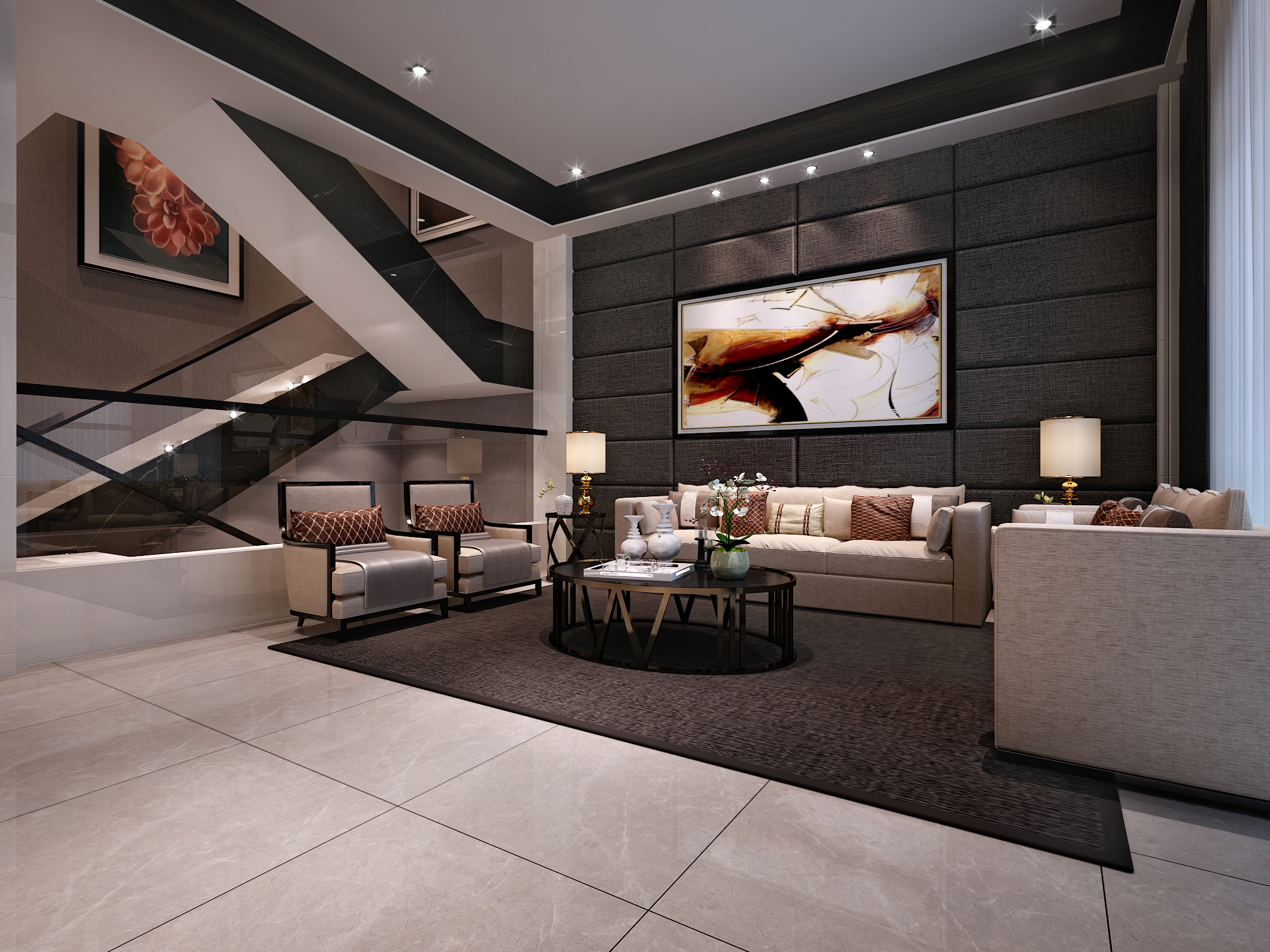 黑与白的时尚碰撞 |城市嘉苑460㎡现代风格