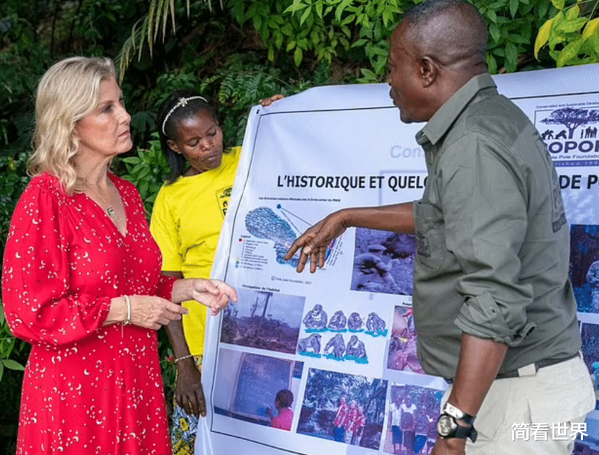 |57岁苏菲王妃太美了！穿火红长裙惊艳亮相非洲，笑靥如花不再悲伤