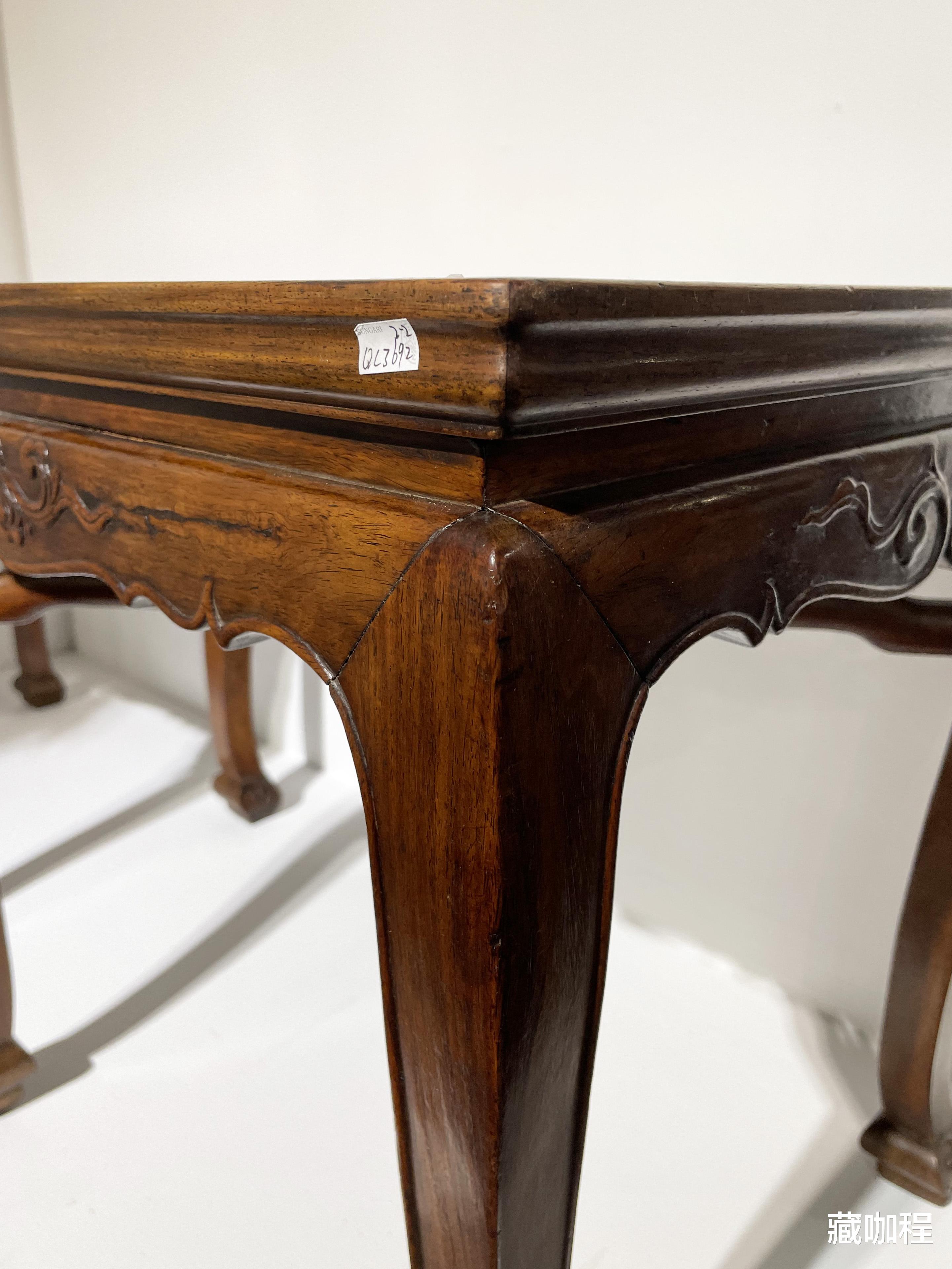 玉雕|直足横枨不稀罕，黄花梨三弯腿十字枨方凳少见