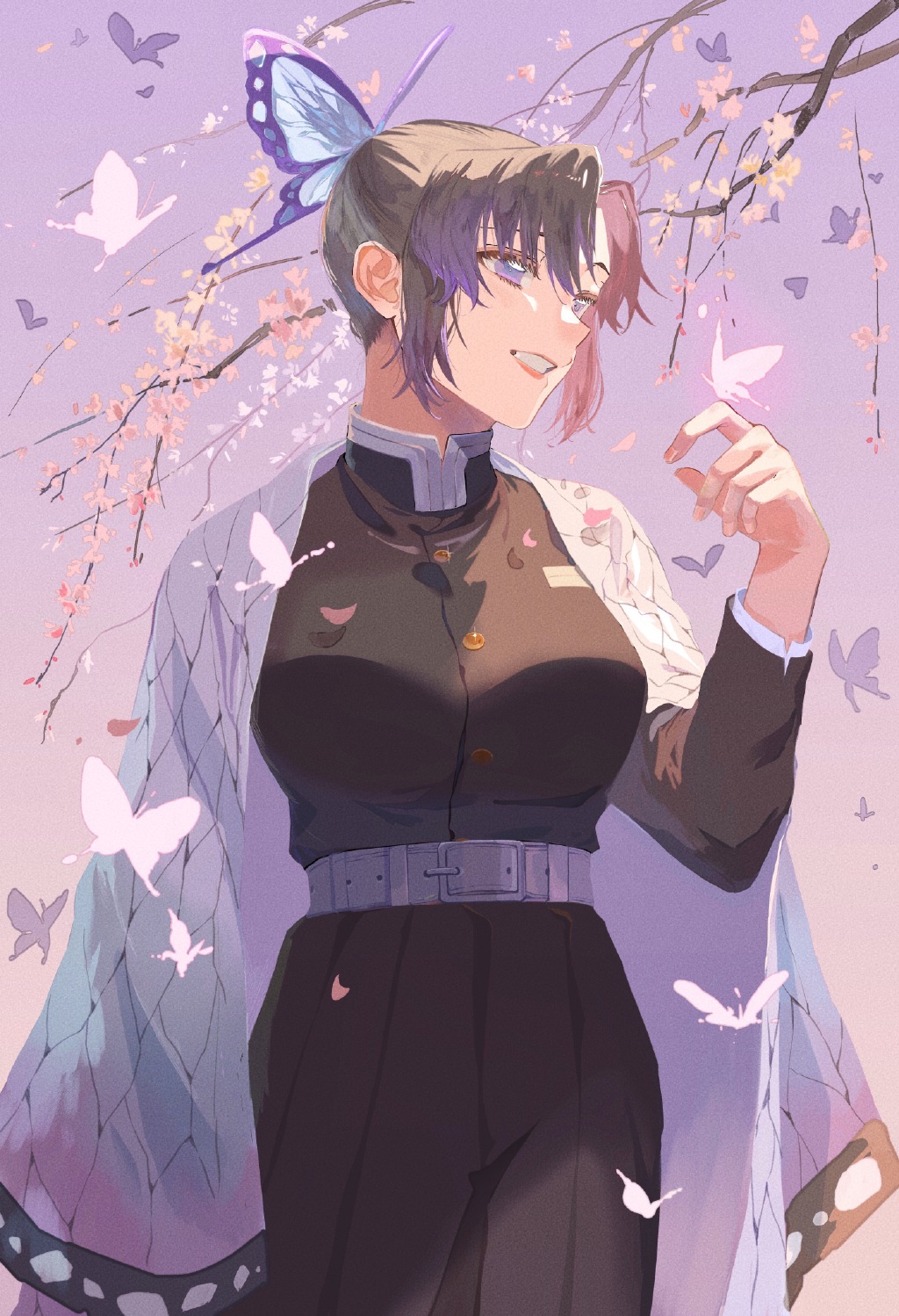 |【动漫壁纸】“玲珑云髻生花样，飘摇风袖蔷薇香”蝴蝶忍壁纸特辑