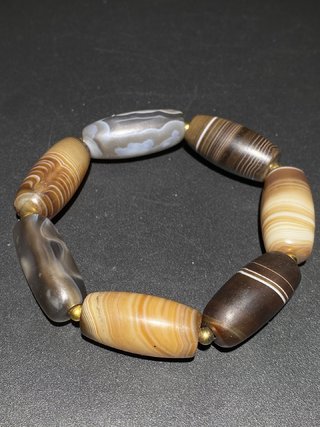 玛瑙|藏传 千年:老缠丝玛瑙 手串珠子