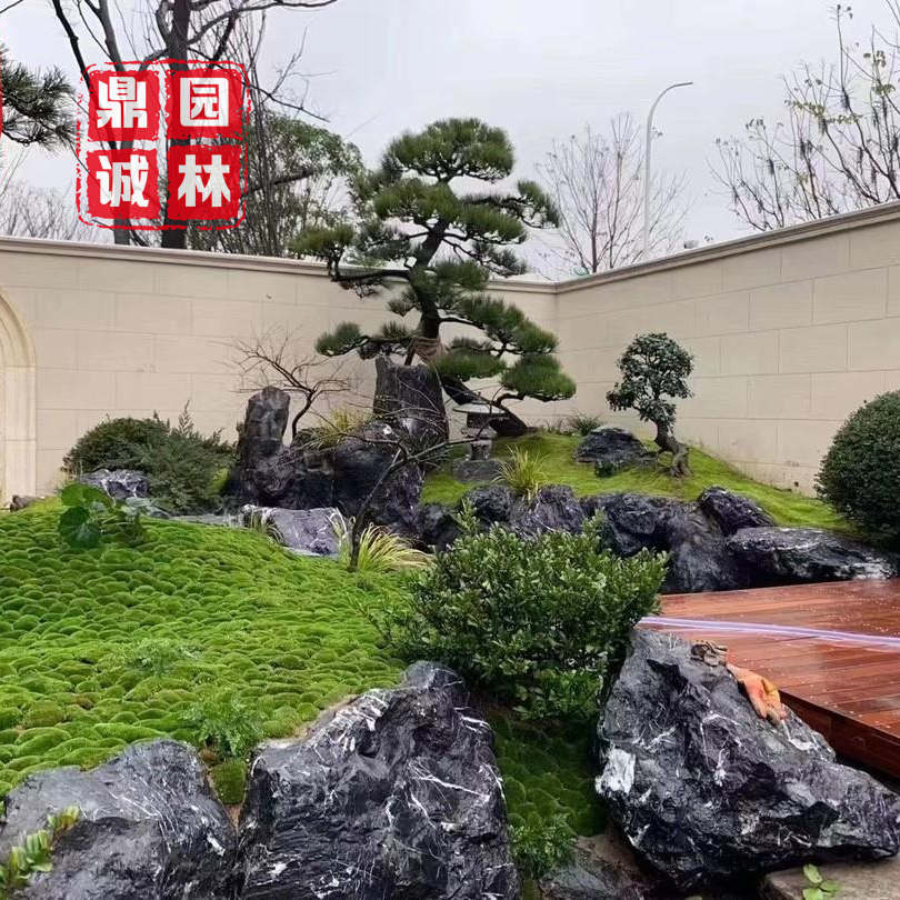房价|黑山石水钵人工造景观赏石，黑山石庭院点缀摆放风景石