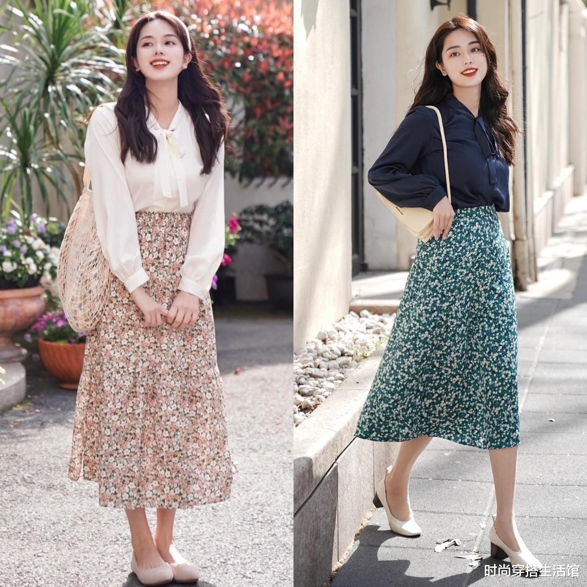果然，穿衬衫还是最配“半身裙”，时髦保暖又显高，很适合小个子