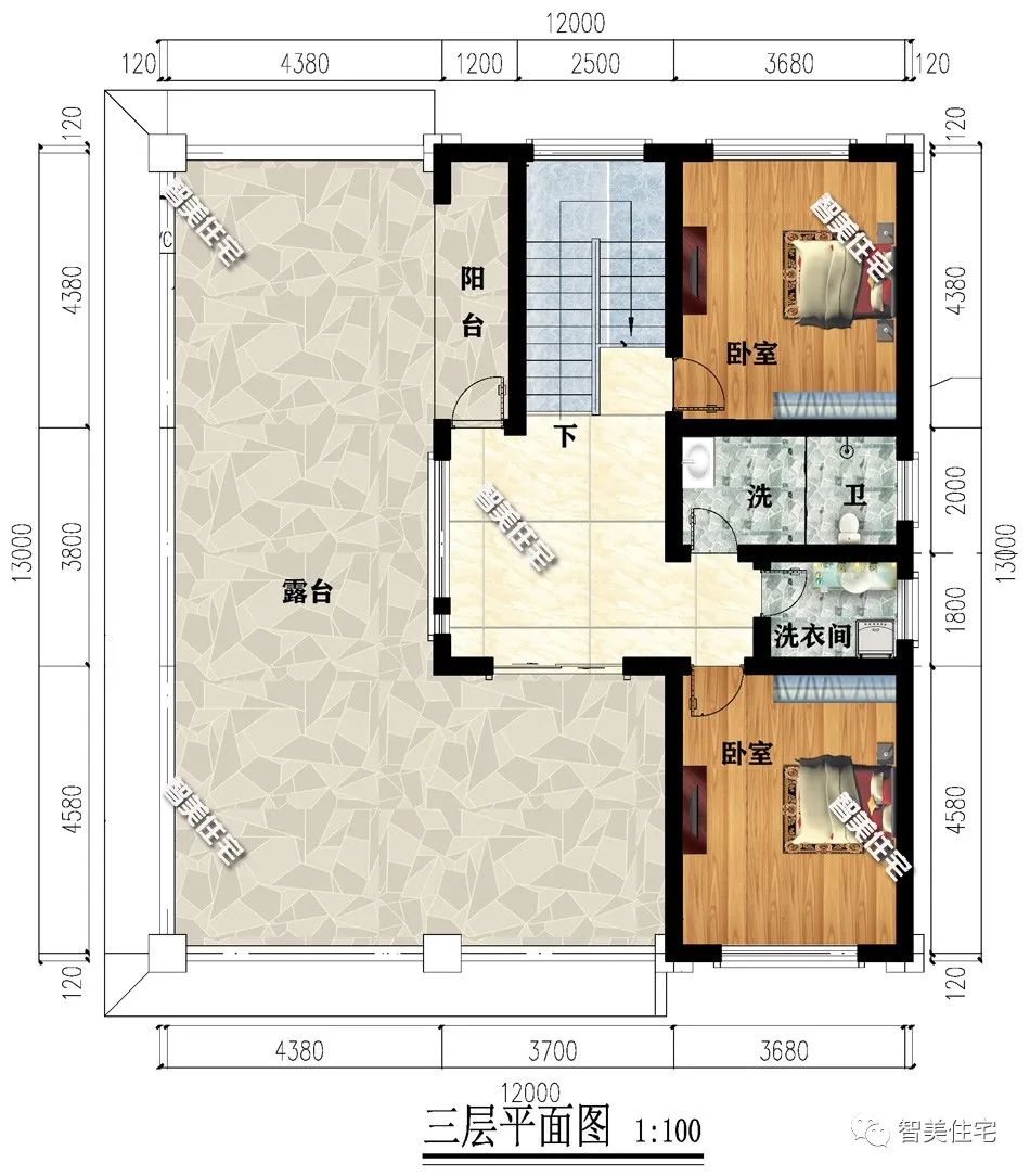 面宽12米的新中式住宅,客厅挑空设计,旋转楼梯谁又不爱呢?