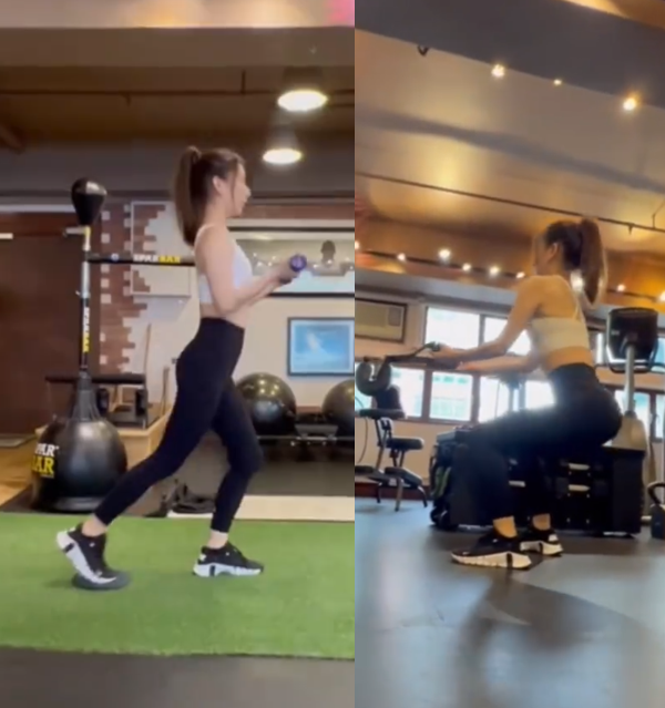 方媛|郭富城娇妻方媛穿吊带健身！臀部挺翘显完美曲线，用百元平价水杯