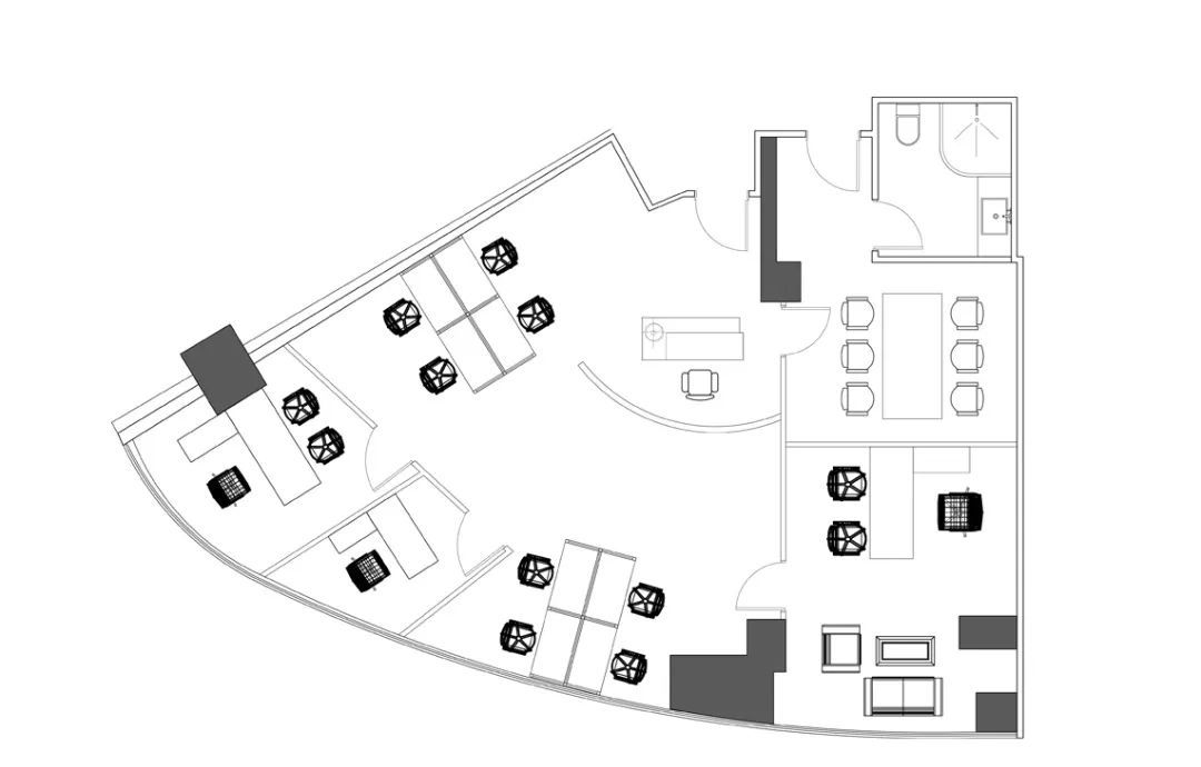 办公室|一百平米办公室装修案例 | 如何将异形场地进行充分利用