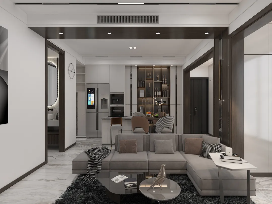 【鲁班装饰】花样年好未来104㎡现代简约风格,恰到好处的高级美!