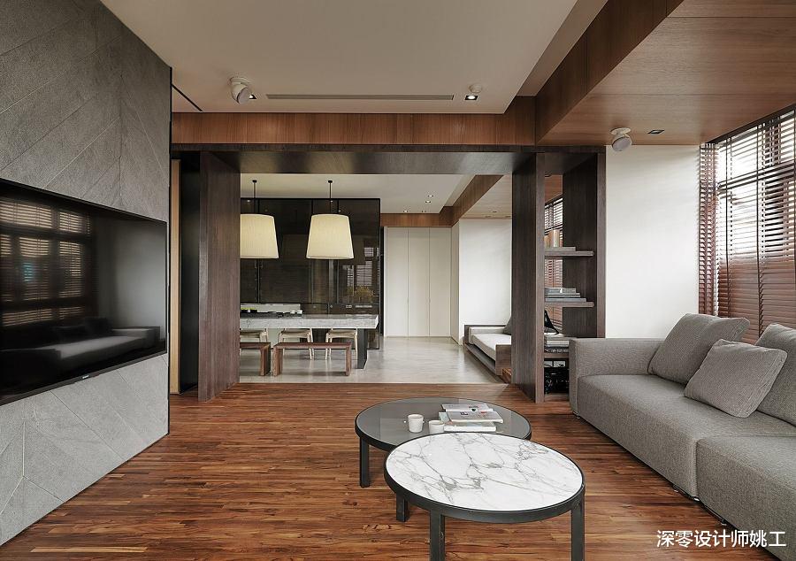 退休夫妇晒出自己的晚年公寓，148㎡4室改3室，胡桃木贯穿全屋