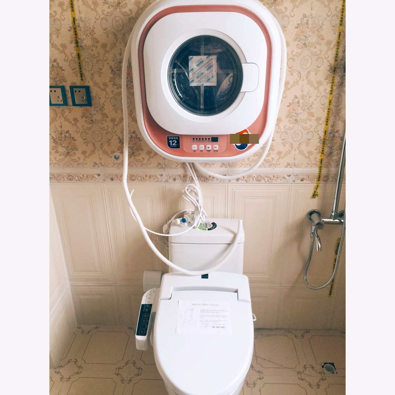 洗衣机占空间?挂墙上啊!想挂哪挂哪,不用弯腰!排水速度杠杠的