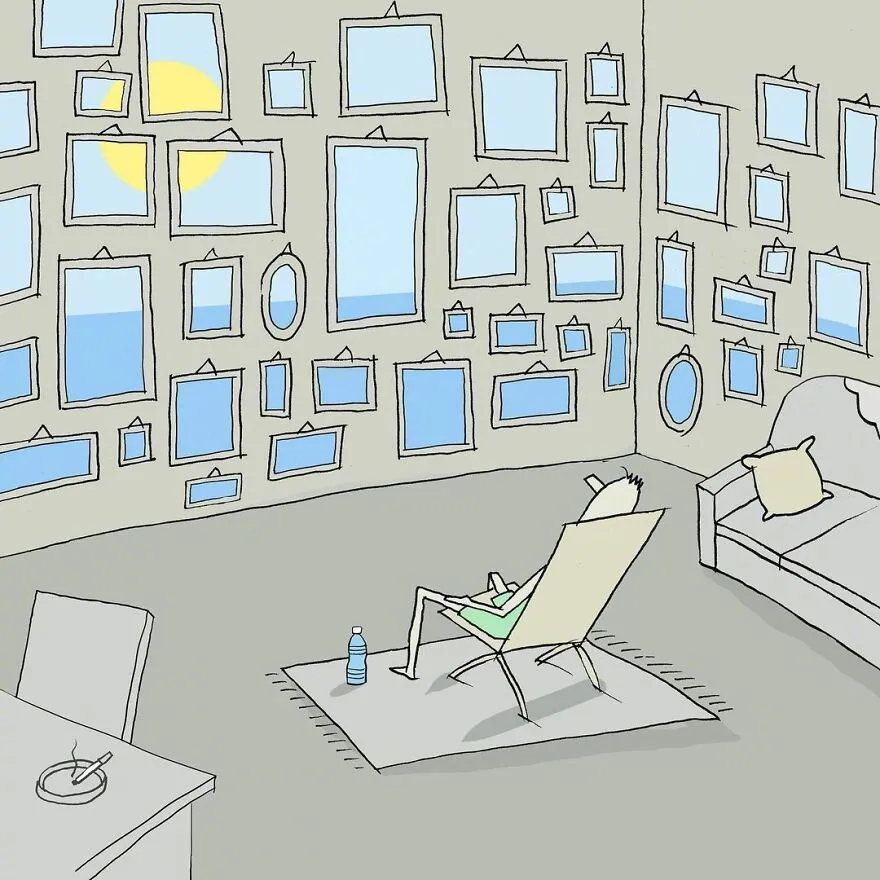 |幽默漫画:人际关系的隐喻 缠绵、冲突、猜忌……