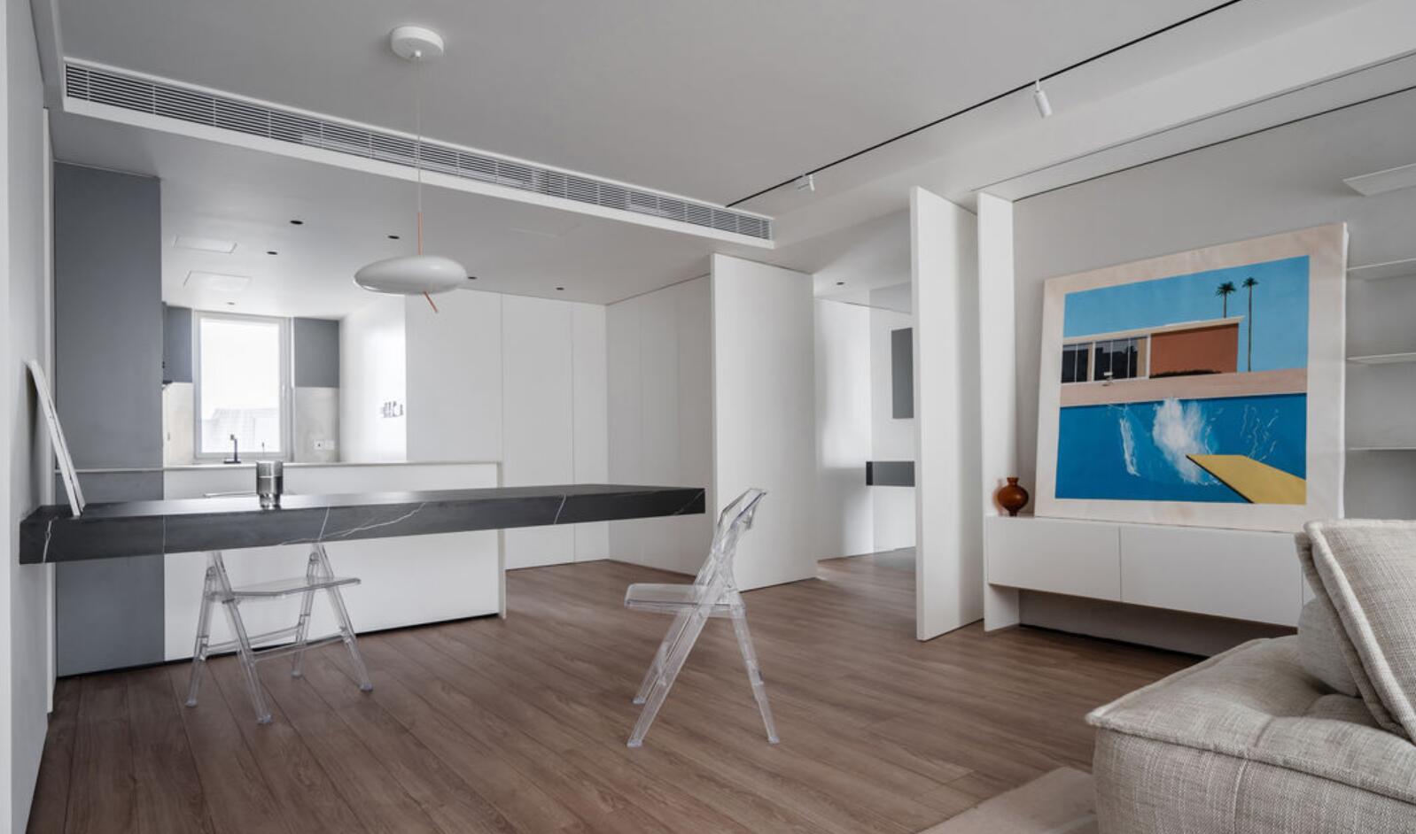 悬浮式餐厅，灵动的玄关，他125㎡新家，宛如“布局教科书”