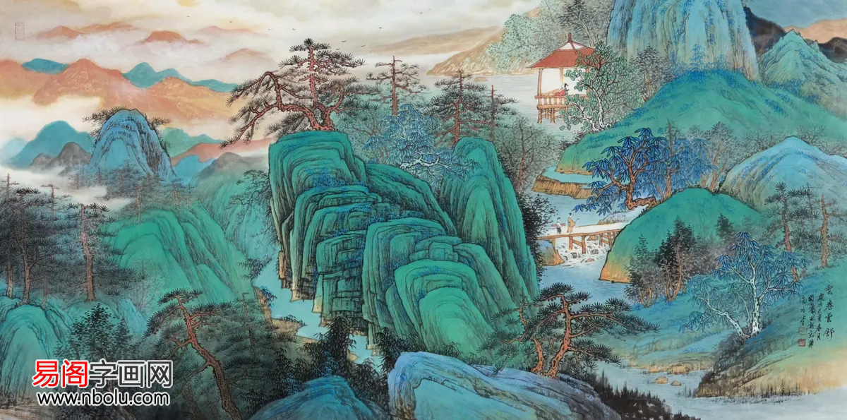 客厅背景墙挂什么好,一幅精品山水画少不了