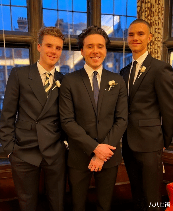 贝克汉姆|贝克汉姆一家三代参加婚礼，老父亲精神抖擞，设计师妻子造型惊艳