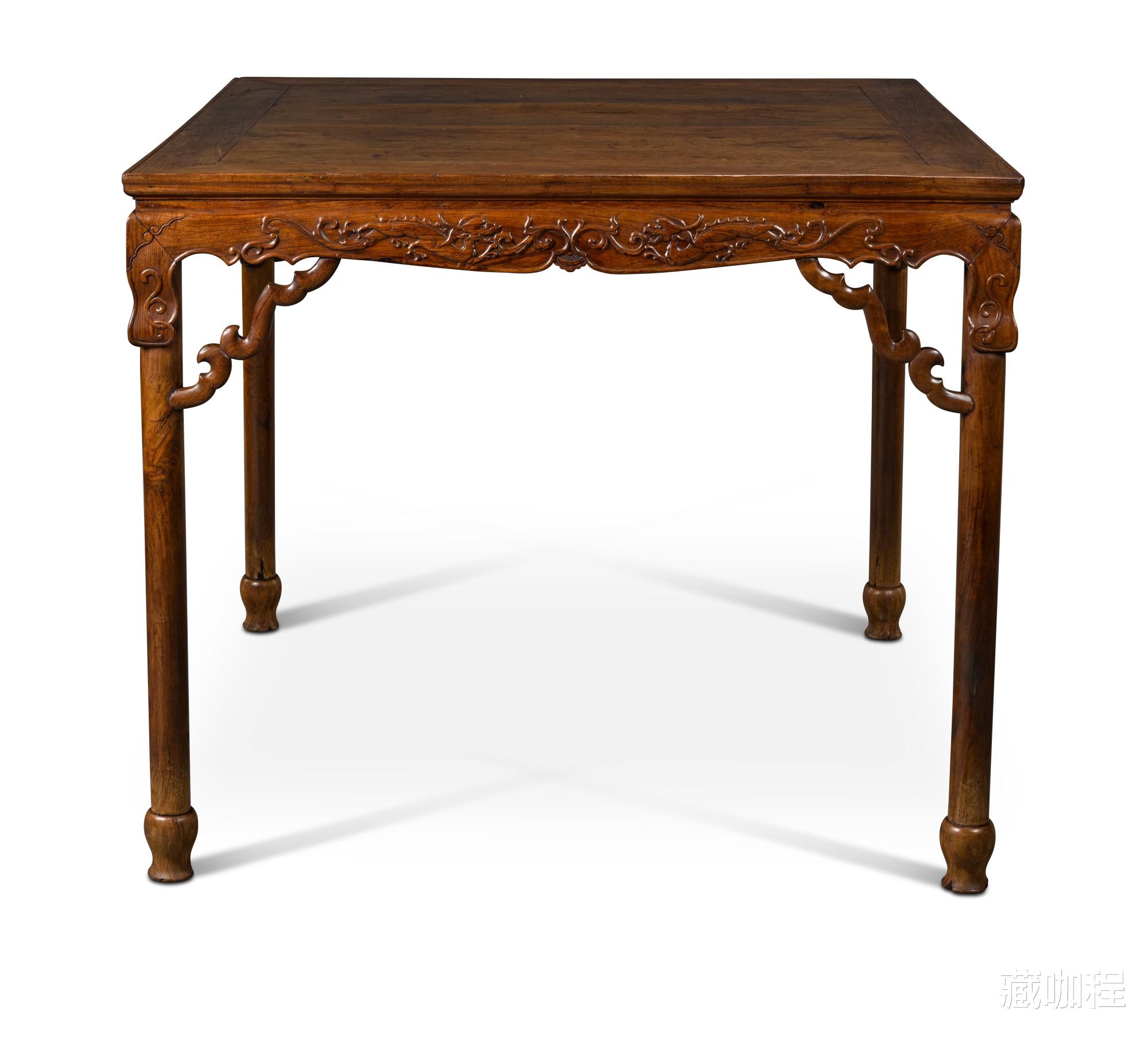 |一米见方超宽大,黄花梨螭纹方桌估价百万元