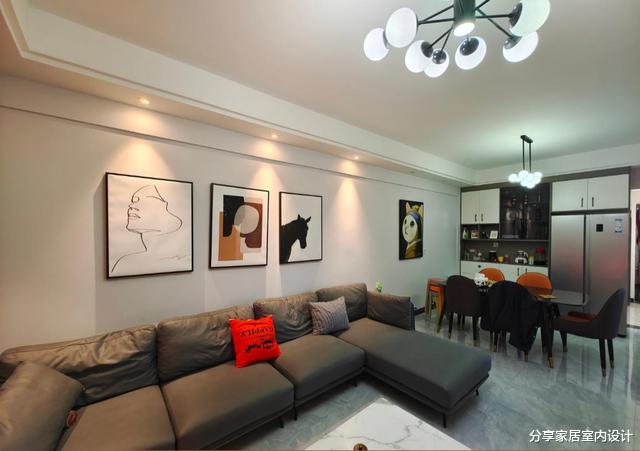 110平三代同堂幸福之家，儿童房布置高低床，网红款电视墙很喜欢