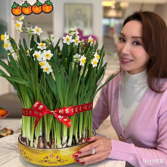 美甲 郭可盈年后晒生活近照，穿紫色针织衫似小媳妇，红色美甲过年真洋气