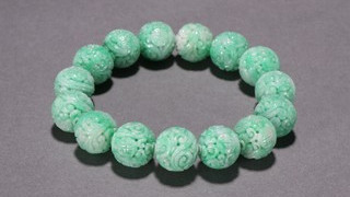 翡翠|回流 翡翠缠枝莲团寿纹手串