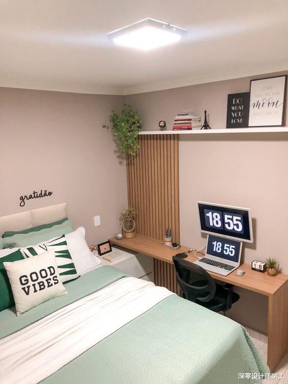 谁说床头柜是床两侧的标配,4种设计巧妙代替,颜值蹭蹭地往上涨