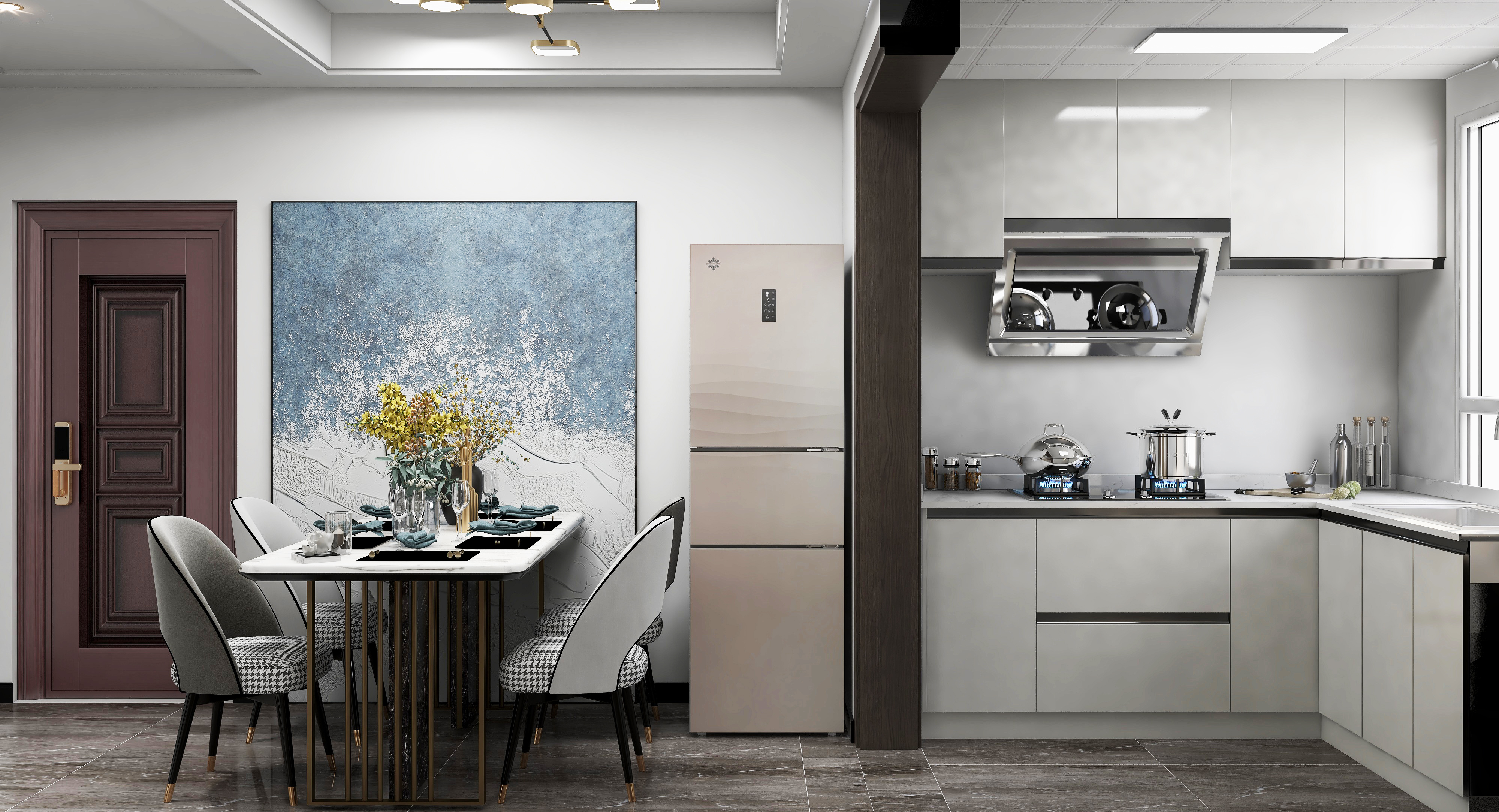 威海一品莲花城三室两厅现代风格承载了情感