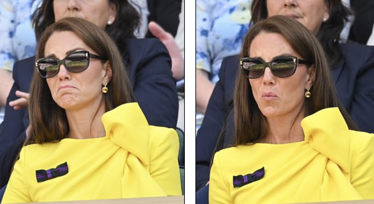 凯特闪耀温网决赛好美！穿蝴蝶结黄裙化身表情包，路易王子就像她