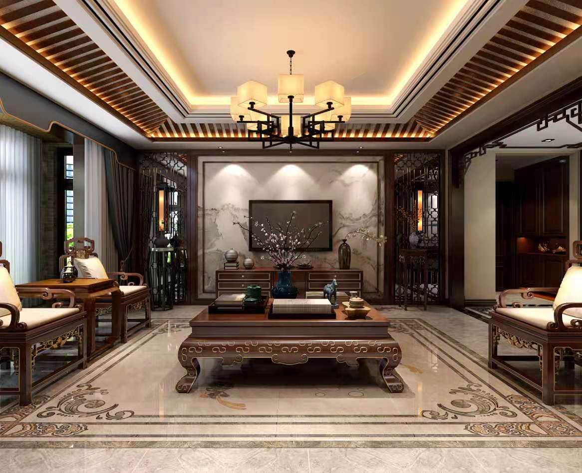 中式别墅红木装修,演绎家的庄重与优雅