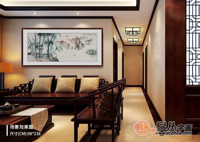 墙壁装饰画 书房挂画怎么选 山水画让室内充满书香气