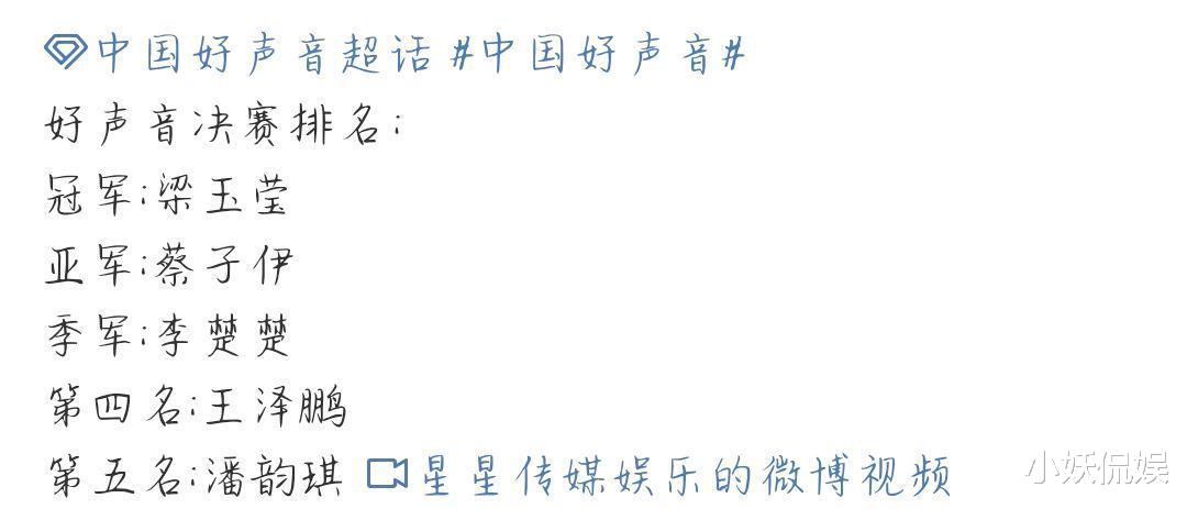 李克勤|《2022好声音》录制结束，冠军实至名归，潘韵淇排名第五意难平