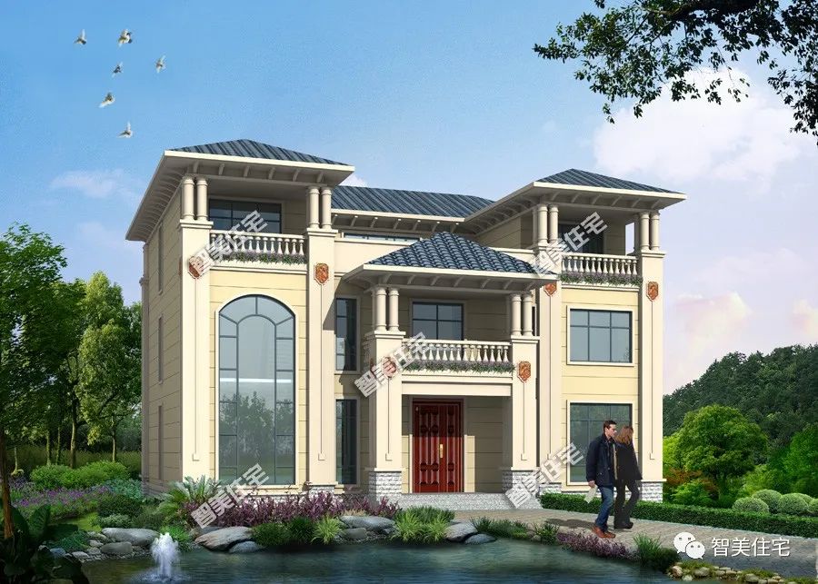 面宽超16米,客厅挑空设计,这栋别墅被奉为村里面的“豪宅”