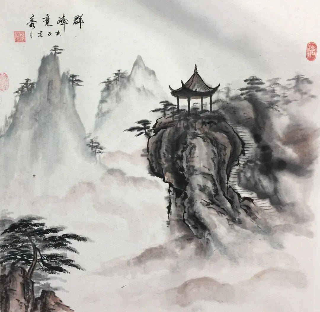 扬州|管兰鹏创作的山水画气势磅礴，苍茫雄逸而又明净秀美