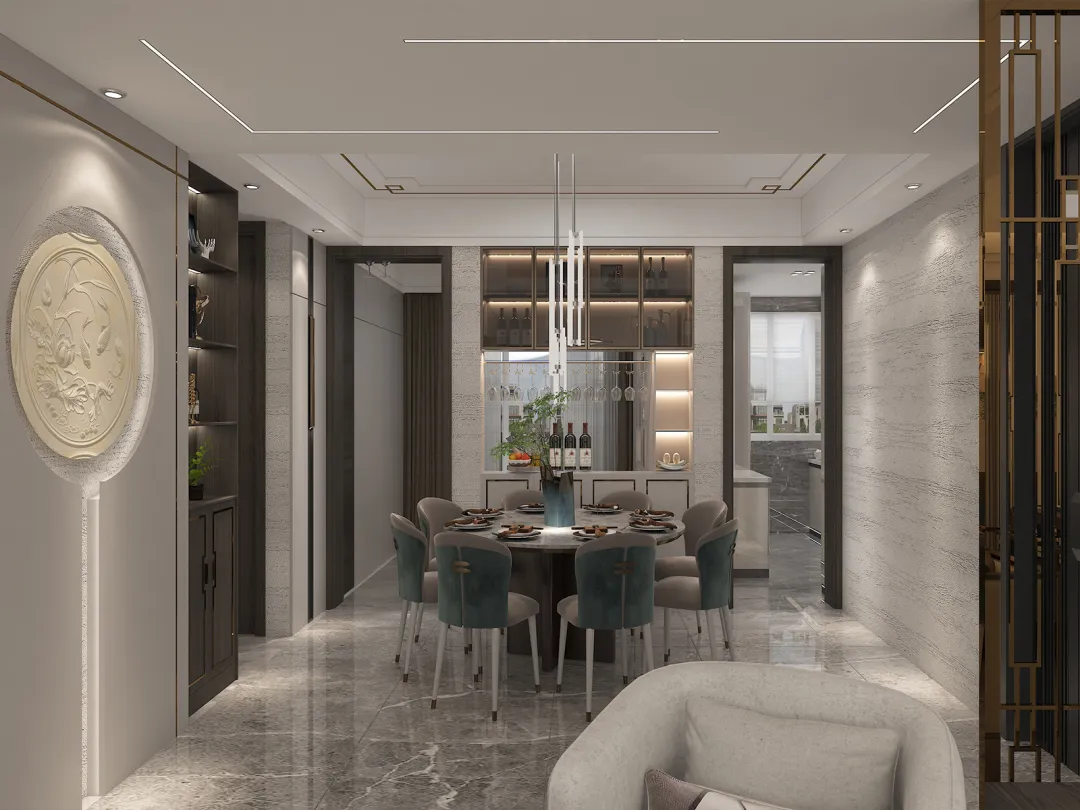 【鲁班装饰】花样年好未来126㎡新中式风格,简于形 奢于心。